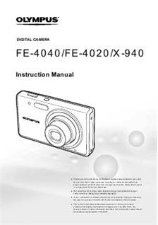 Olympus FE 4020 manual. Camera Instructions.
